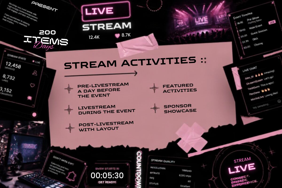 Stream activities collage